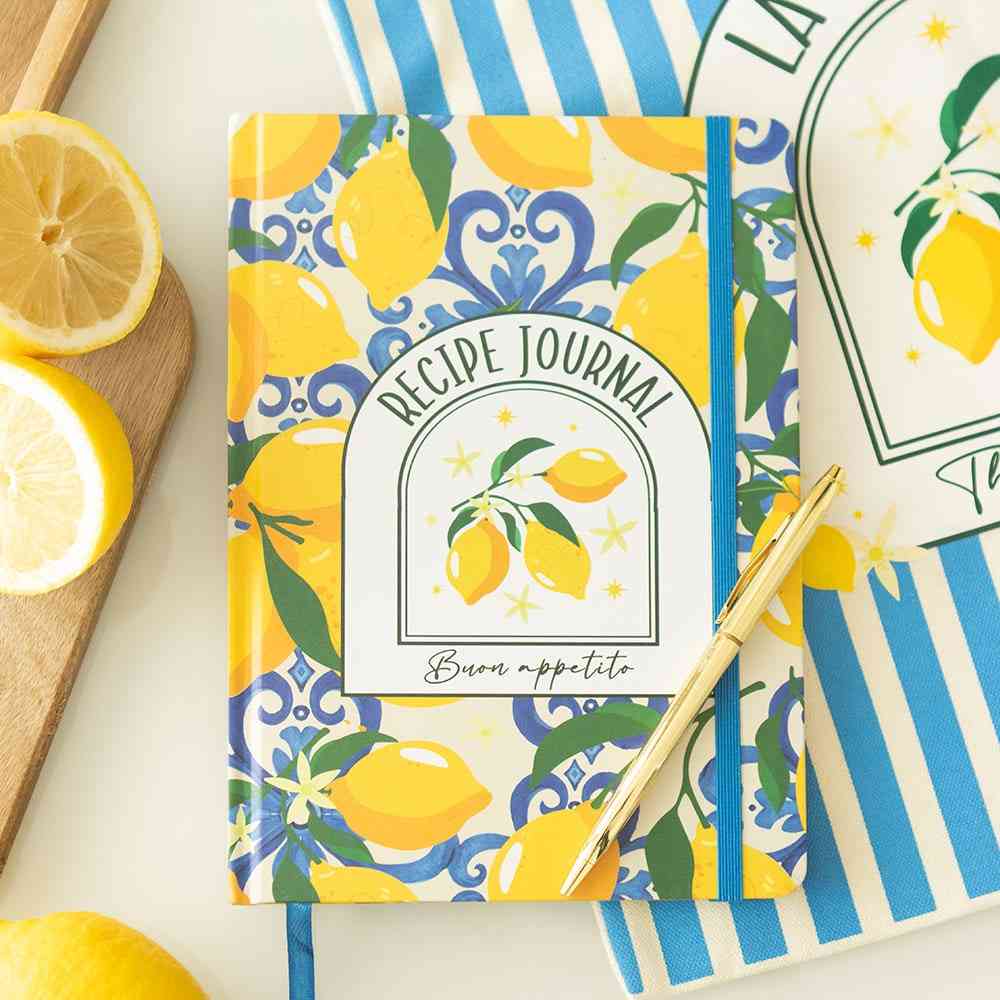 Something Different - Italian Lemon Print A5 Recipe Notebook - Multicolours